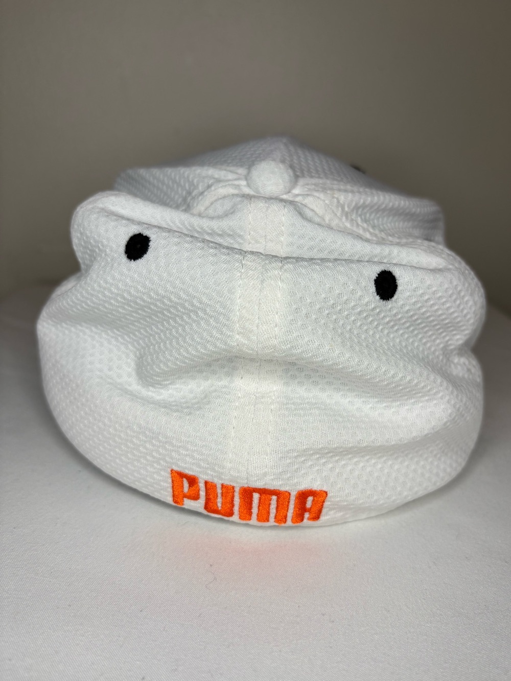 Puma White Cap with Orange Jumping Cat Patch - Picture 3 of 6